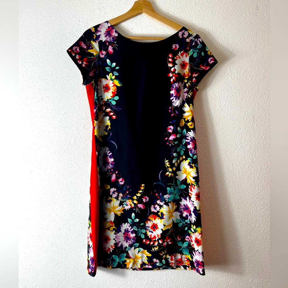 Eliza J black and floral print sheath dress 6